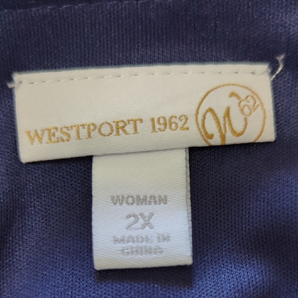 Westport 1962 Navy Paisley Women's Top 2x Lightweight - Picture 2 of 12